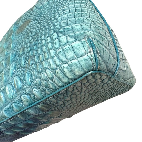 Brahmin blue/green embossed Melbourne mini Sydney crossbody bag - Picture 3 of 10